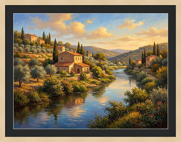 Peaceful Mediterranean River Scene