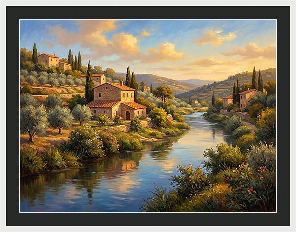 Peaceful Mediterranean River Scene