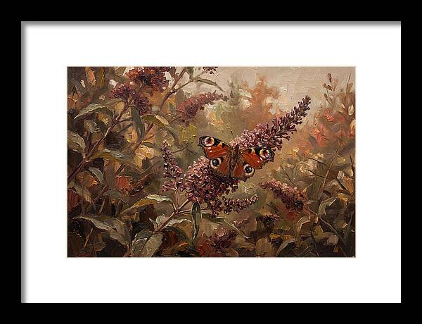 Peacock Butterfly On Buddleja Bush