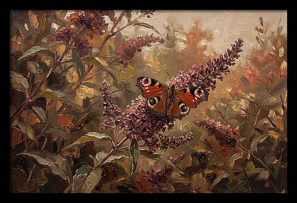 Peacock Butterfly On Buddleja Bush