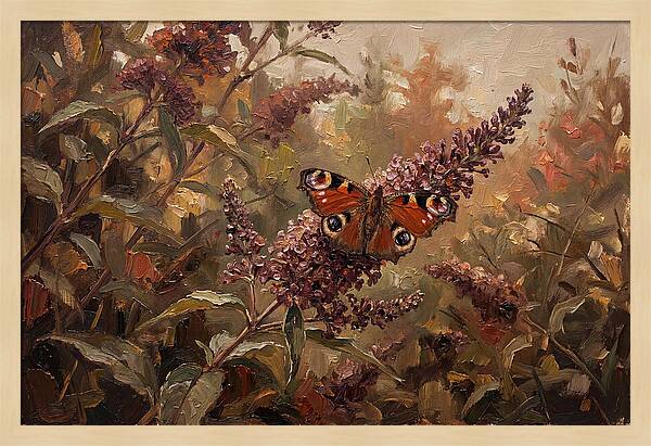 Peacock Butterfly On Buddleja Bush