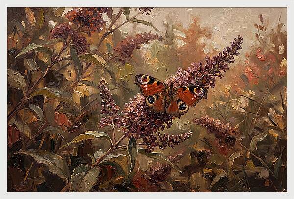 Peacock Butterfly On Buddleja Bush