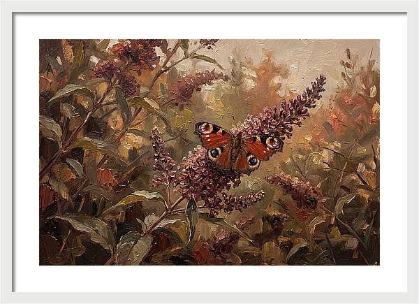 Peacock Butterfly On Buddleja Bush