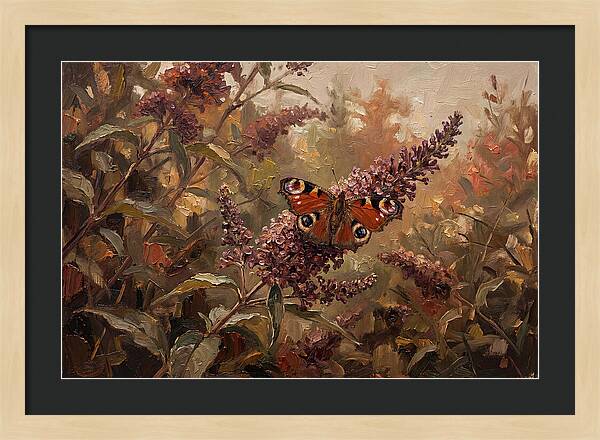 Peacock Butterfly On Buddleja Bush