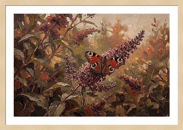 Peacock Butterfly On Buddleja Bush