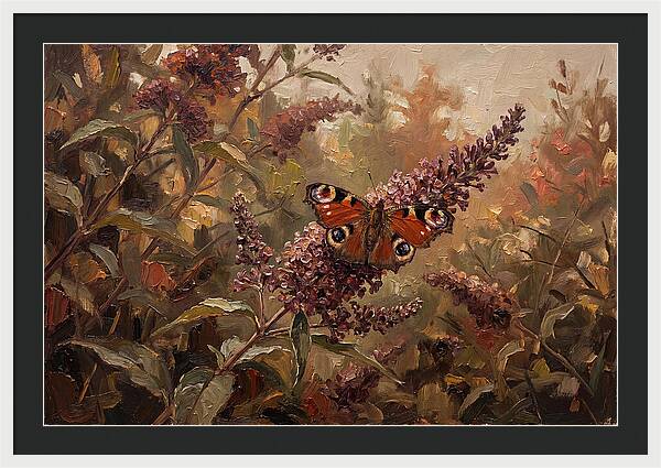 Peacock Butterfly On Buddleja Bush