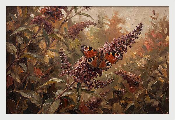 Peacock Butterfly On Buddleja Bush