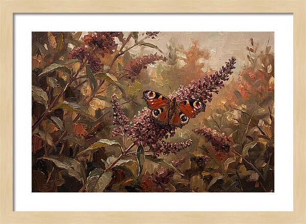 Peacock Butterfly On Buddleja Bush