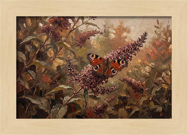 Peacock Butterfly On Buddleja Bush