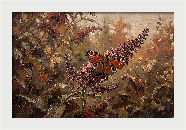Peacock Butterfly On Buddleja Bush
