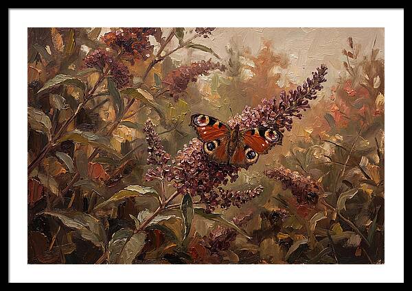 Peacock Butterfly On Buddleja Bush