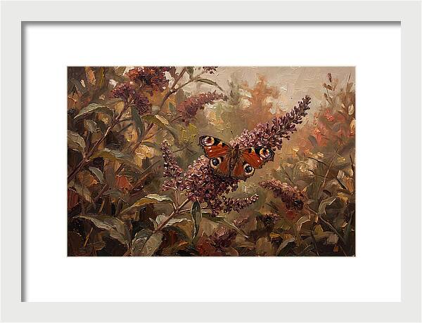 Peacock Butterfly On Buddleja Bush