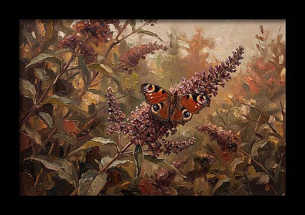 Peacock Butterfly On Buddleja Bush