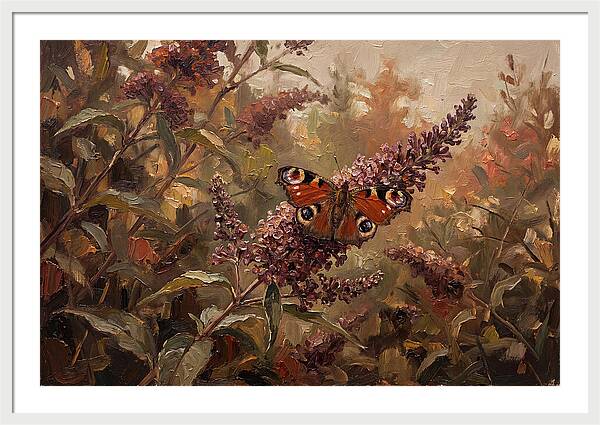 Peacock Butterfly On Buddleja Bush