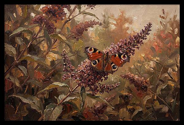 Peacock Butterfly On Buddleja Bush