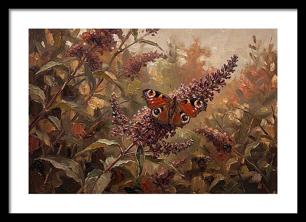 Peacock Butterfly On Buddleja Bush