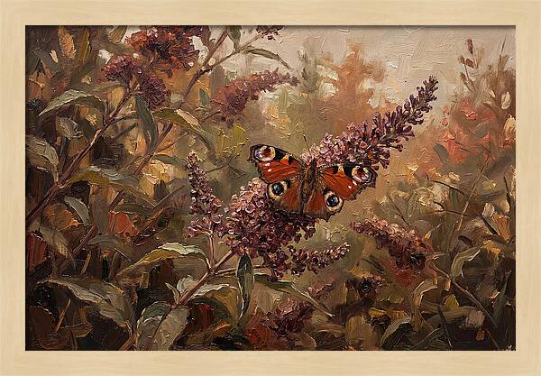 Peacock Butterfly On Buddleja Bush