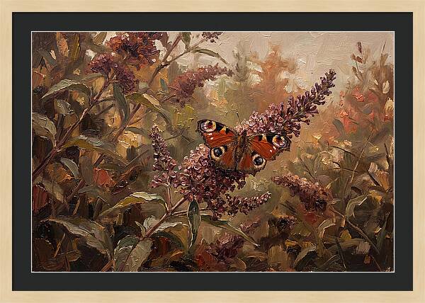 Peacock Butterfly On Buddleja Bush