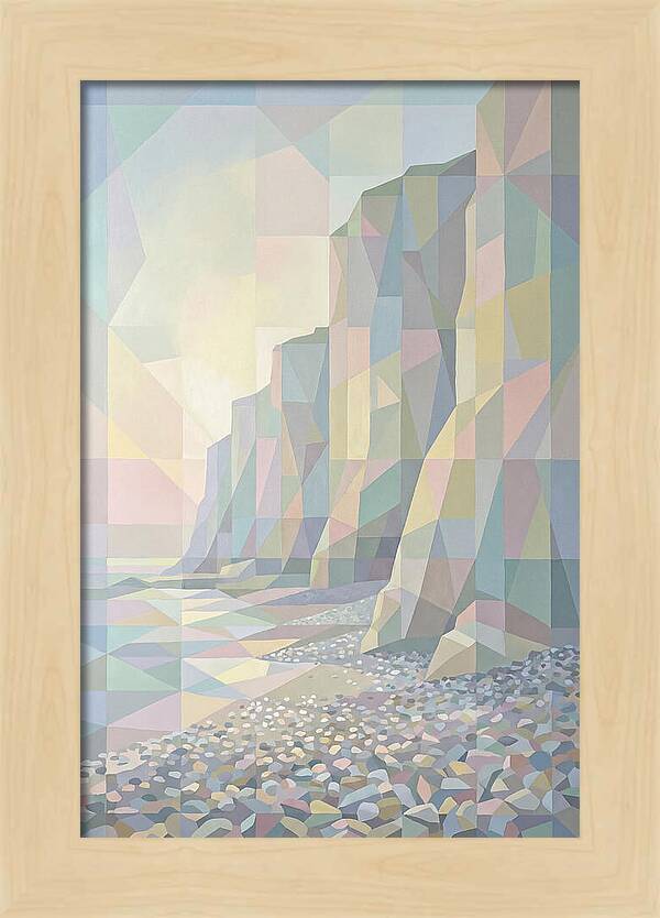 Pebbly Beach Beneath Tall Cliffs