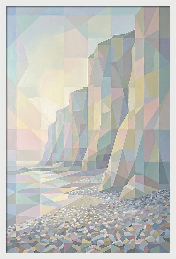 Pebbly Beach Beneath Tall Cliffs