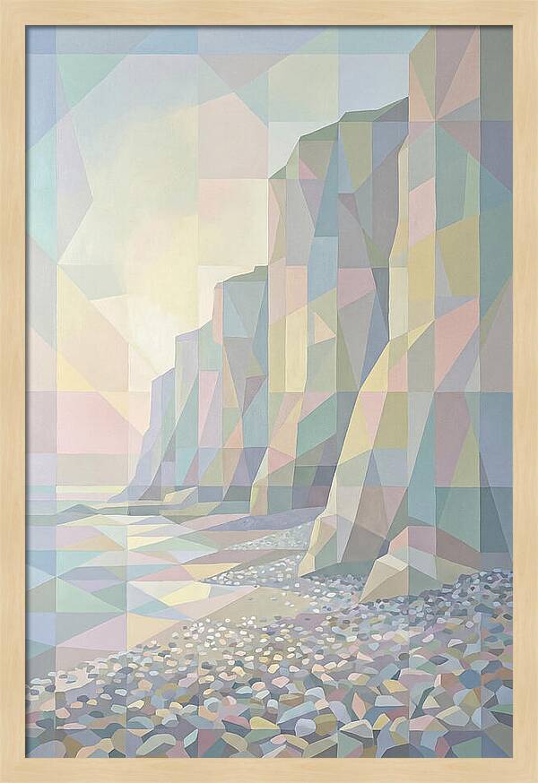 Pebbly Beach Beneath Tall Cliffs