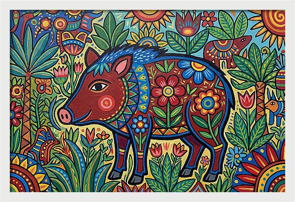 Peccary In Vibrant Nature
