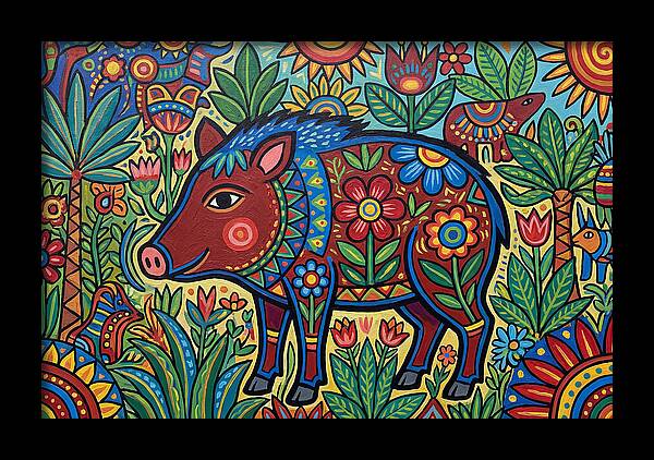 Peccary In Vibrant Nature