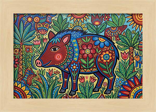 Peccary In Vibrant Nature
