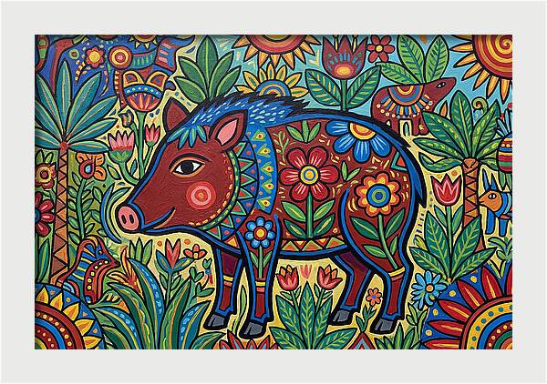 Peccary In Vibrant Nature