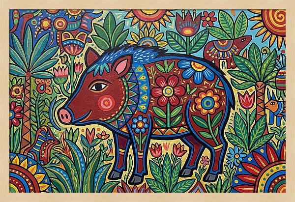 Peccary In Vibrant Nature
