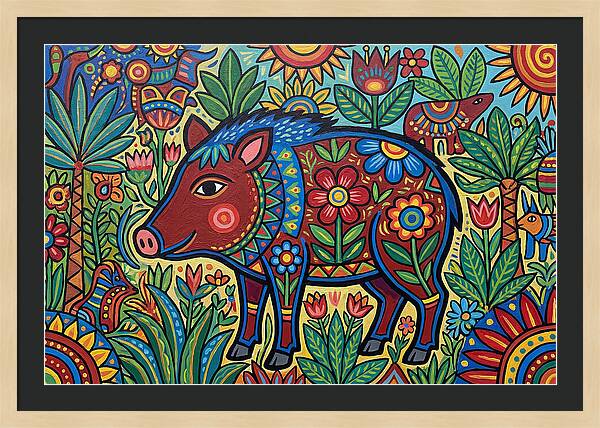 Peccary In Vibrant Nature