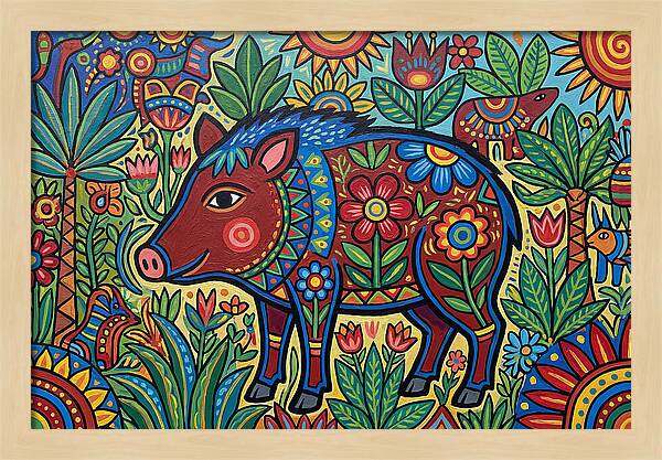 Peccary In Vibrant Nature