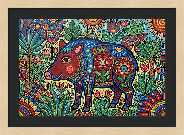 Peccary In Vibrant Nature
