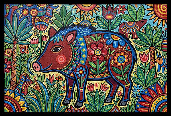 Peccary In Vibrant Nature