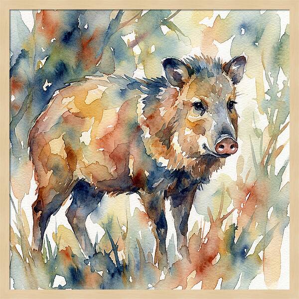 Peccary In Watercolor