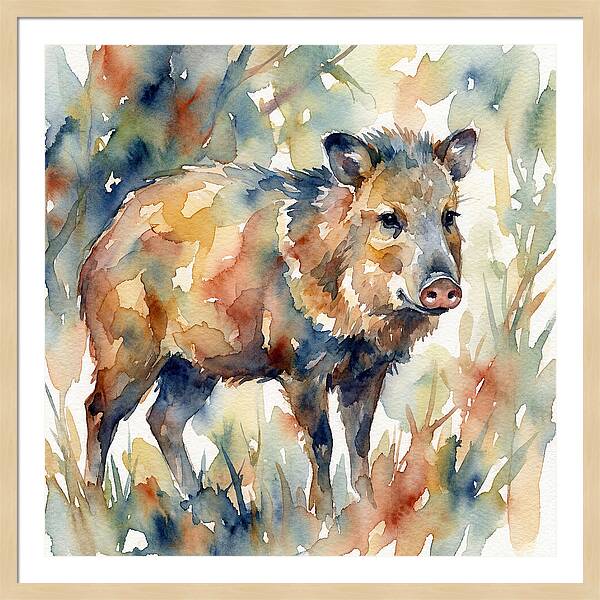 Peccary In Watercolor