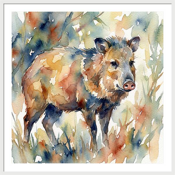 Peccary In Watercolor
