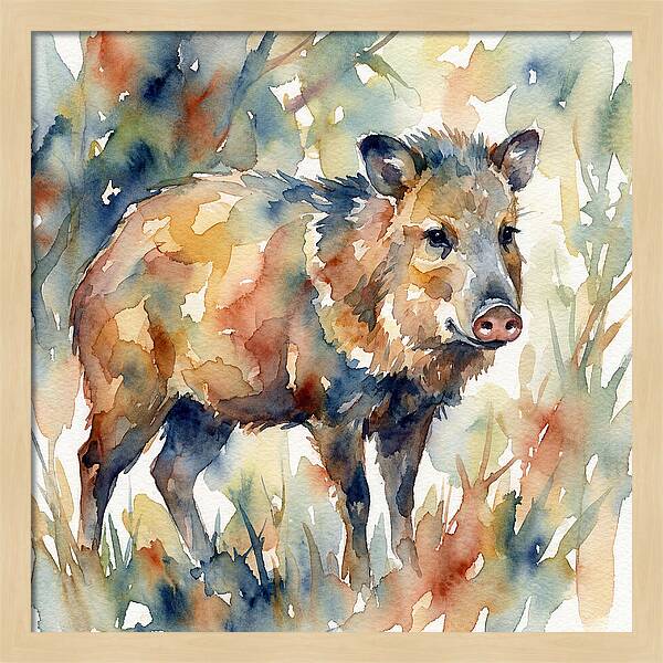 Peccary In Watercolor
