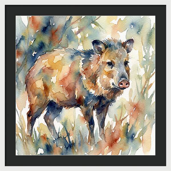 Peccary In Watercolor
