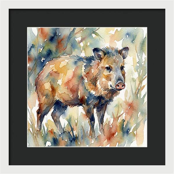 Peccary In Watercolor