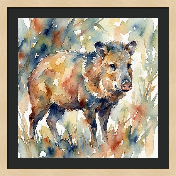 Peccary In Watercolor