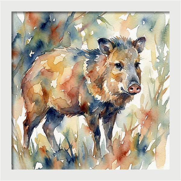 Peccary In Watercolor