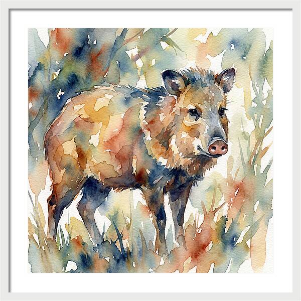 Peccary In Watercolor