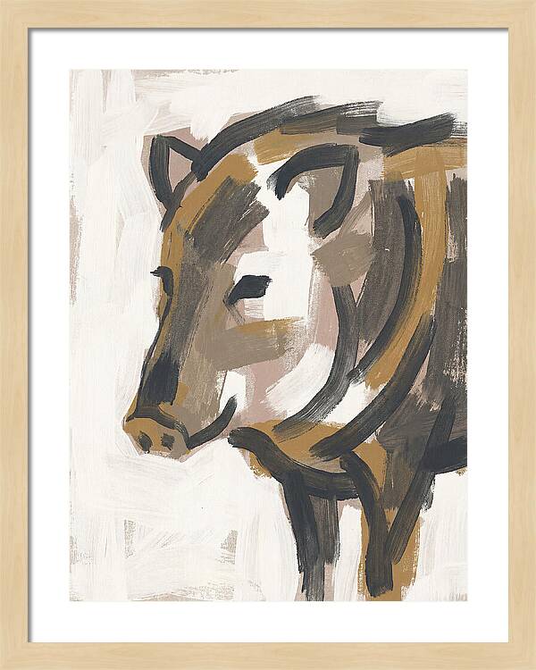 Peccary Portrait In Minimal Style