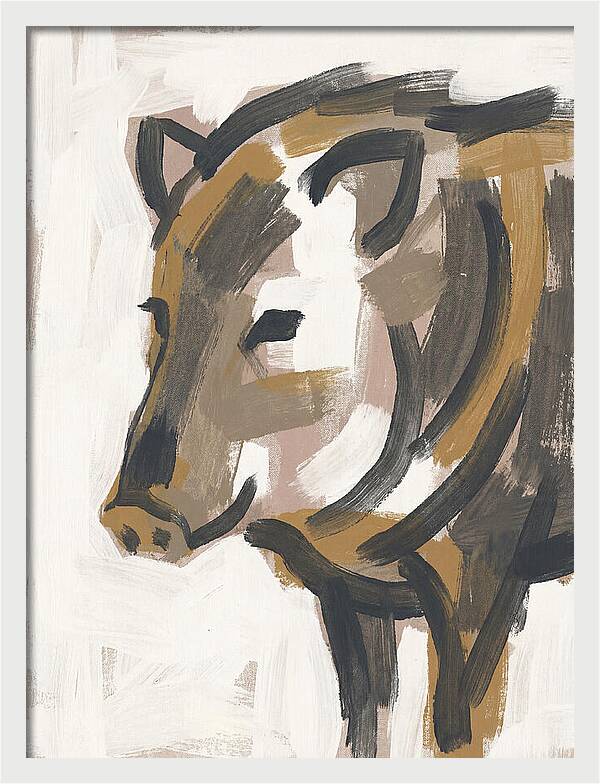 Peccary Portrait In Minimal Style