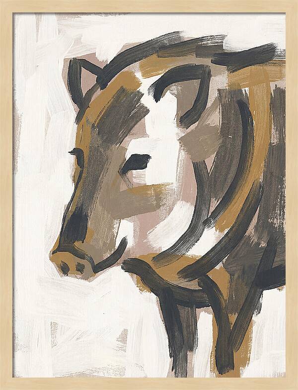 Peccary Portrait In Minimal Style