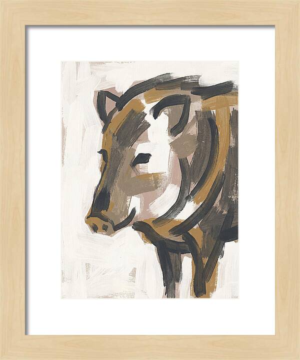 Peccary Portrait In Minimal Style