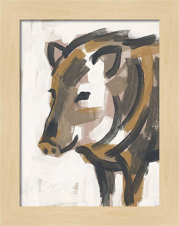 Peccary Portrait In Minimal Style