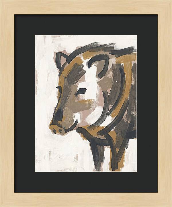 Peccary Portrait In Minimal Style