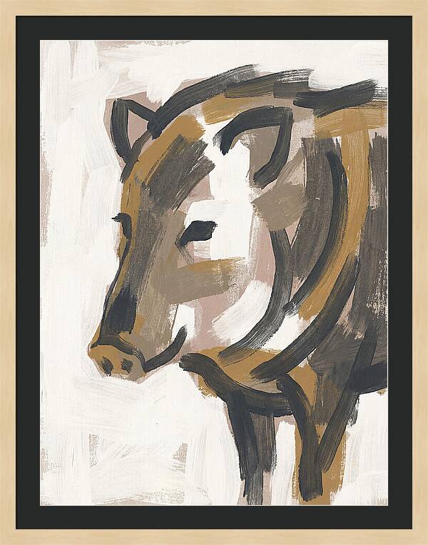 Peccary Portrait In Minimal Style